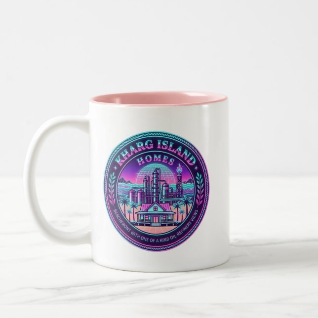 Maisons de l'île de Kharg Iran Mug Vaporwave (Gauche)