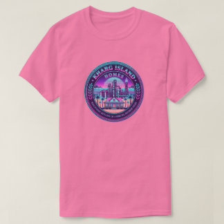 Maisons de l'île de Kharg Iran T-Shirt Rose Vaporw