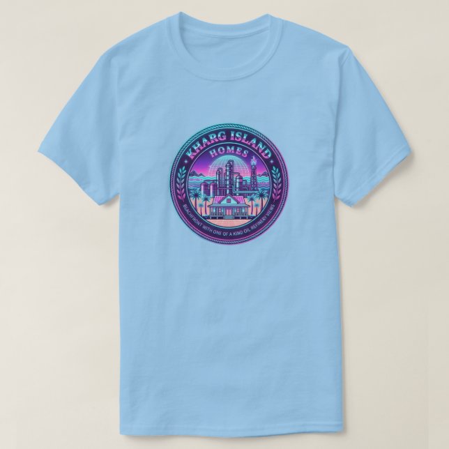 Maisons de l'île de Kharg Iran Vaporwave T-Shirt B (Design devant)