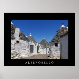 Maisons de Trulli à Alberobello, Poster noir des P