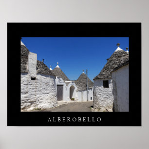 Maisons de Trulli dans Alberobello, affiche noire