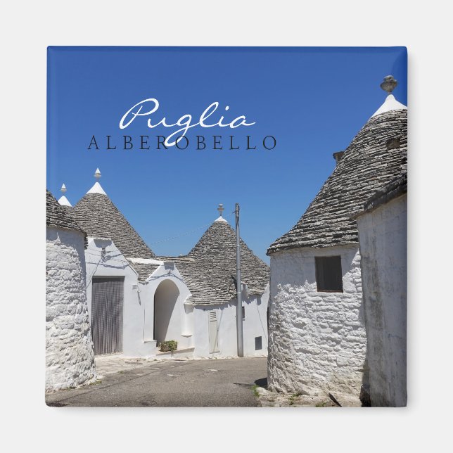 Maisons de Trulli en Alberobello, Pouilles, aimant (Devant)