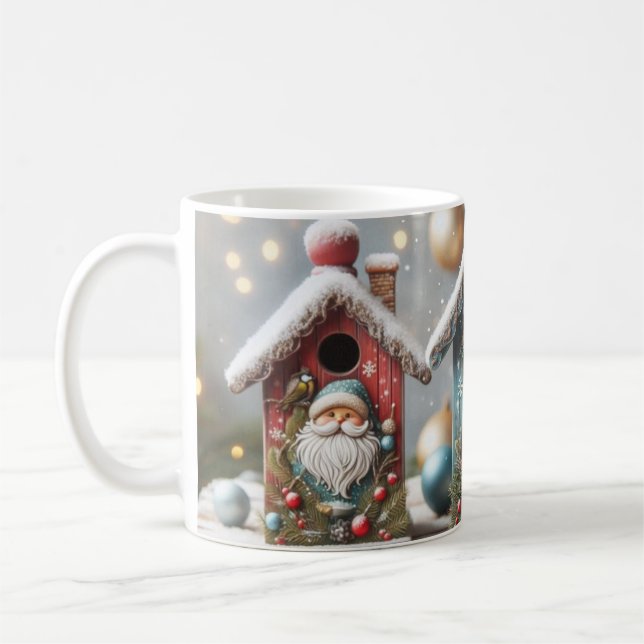 Maisons d'oiseaux de Noël Père Noël Coffee Mug (Gauche)