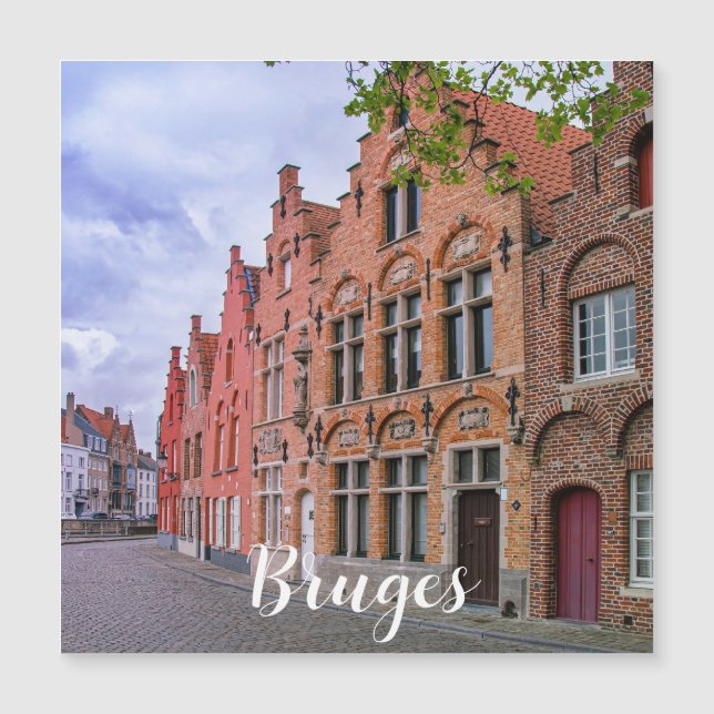 Maisons médiévales en briques colorées à Bruges, B (Devant)