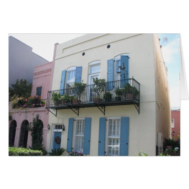 Maisons Rainbow Row, Carte Charleston SC (Devant horizontal)