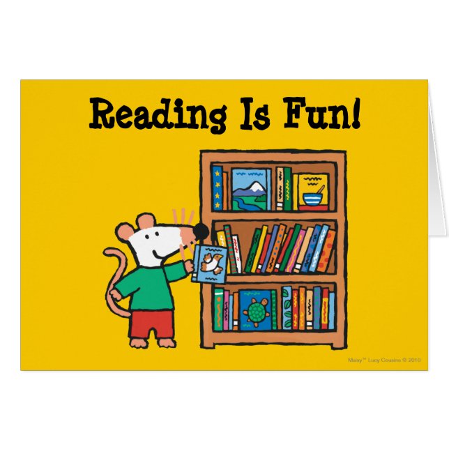 Maisy et une étagère des livres (Devant horizontal)