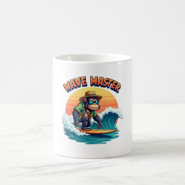 Maître de la vague 🦍 Funny Gorilla Surf Mug (Centre)