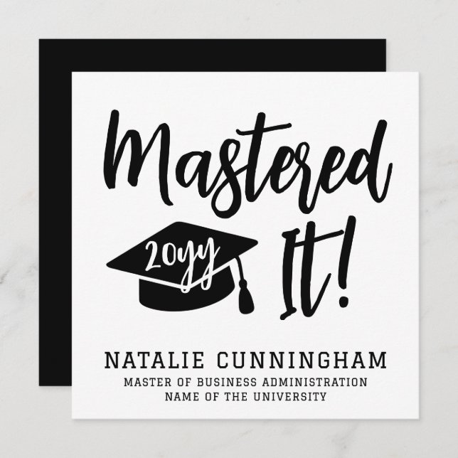 Maîtrise personnalisée Diplôme La maîtrise (Devant / Derrière)