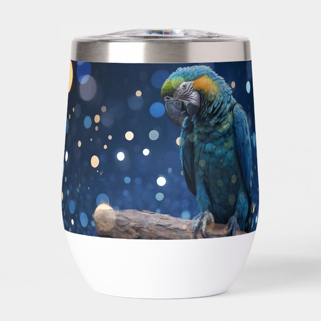 Majesté Bleue : La Macaw Bleue Sur Dreamy Blue Bok (Avant)