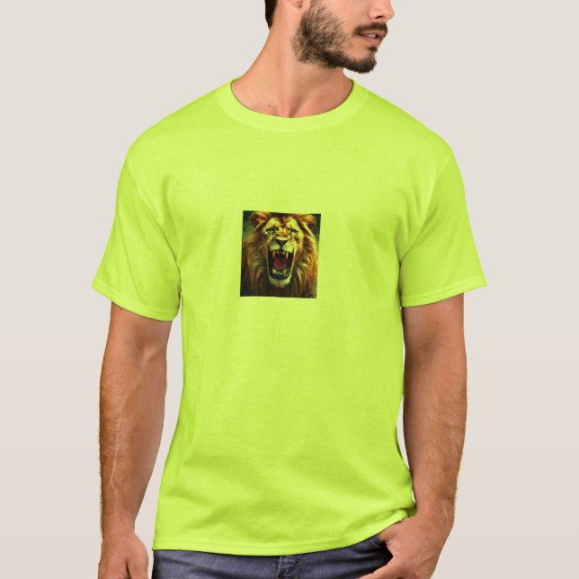 Majesté déchirante : T-shirt d'impression de Lion  (Devant)