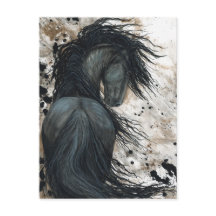 Majestic Friesian Horse par Bihrle Carte Postale