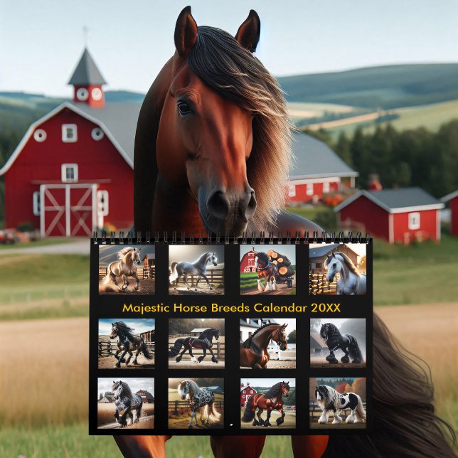 Majestic Horse Breeds Calendrier 2025/2026 (Créateur téléchargé)