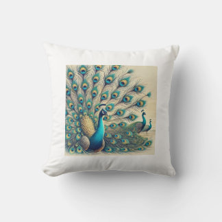 Majestic Peacocks - Vibrant coussin
