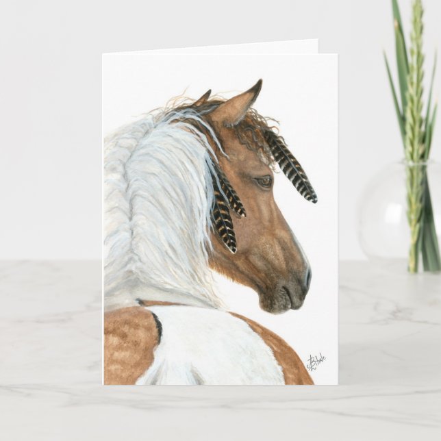 Majestic Pinto Horse par BiHrLe Carte de voeux (Devant)