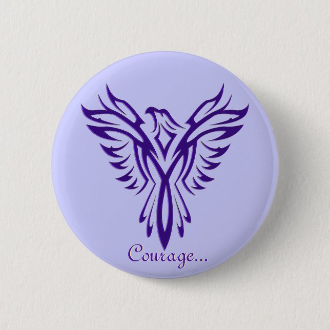 Majestic Purple Phoenix badge de levage / bouton (Devant)