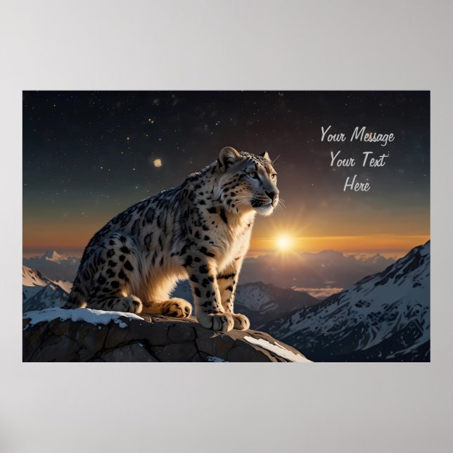 Majestic Snow Leopard - Poster texte personnalisab (Devant)