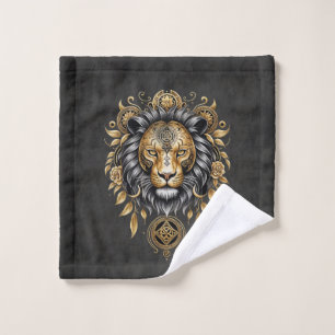Majestic tête de lion doré avec crinière noire.