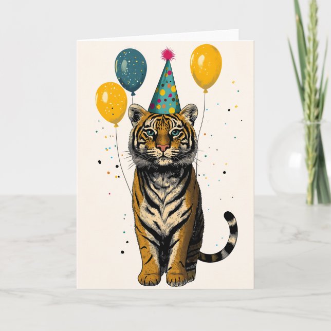 Majestic Tiger Anniversaire Carte de voeux (Devant)