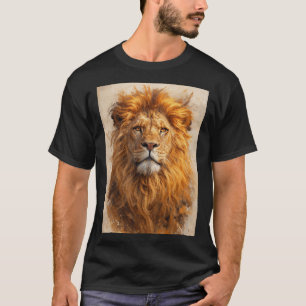 Majestueux Portrait de Lion – T-Shirt Golden Power