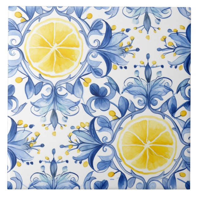 Majolica, Carreaux bleus, Carreaux siciliens, Carr (Devant)