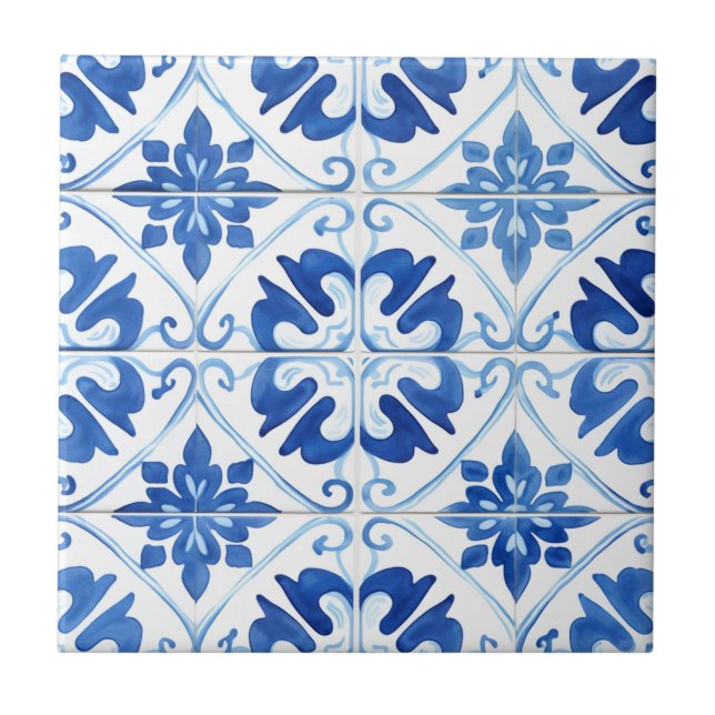 Majolica, Carreaux bleus, Carreaux siciliens, Carr (Devant)