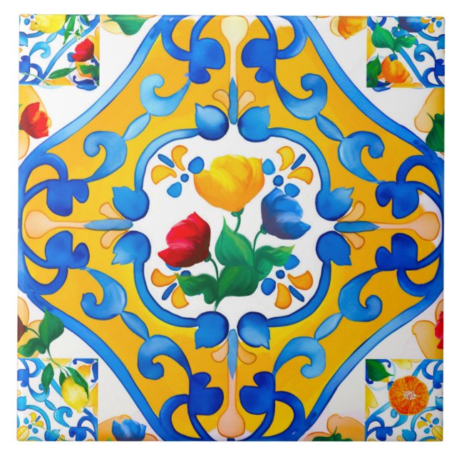 Majolica, citron, carreaux siciliens, (Devant)