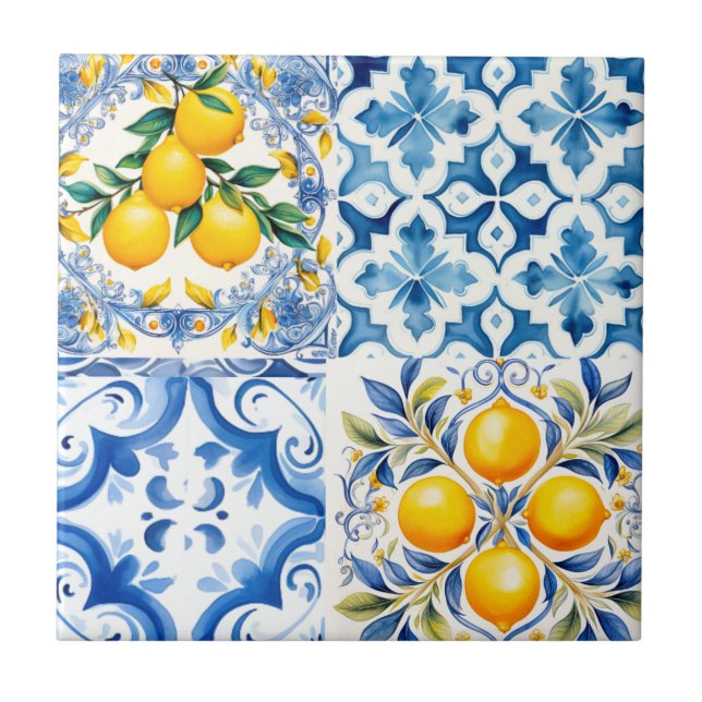 Majolica, citron, carreaux siciliens, (Devant)
