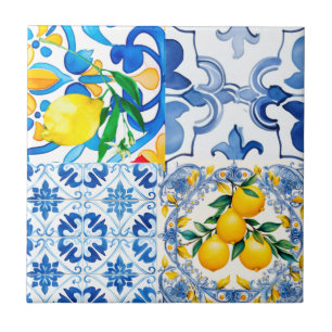Majolica, citron, carreaux siciliens,