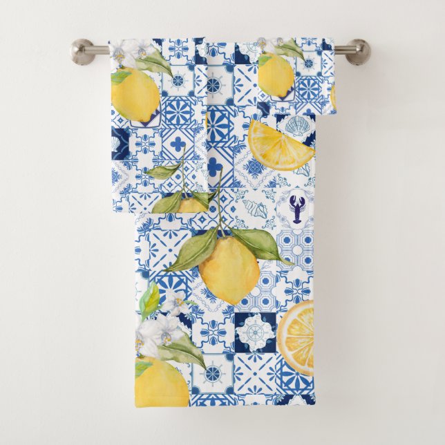 Majolique bleue méditerranéenne et citron  (En situation)