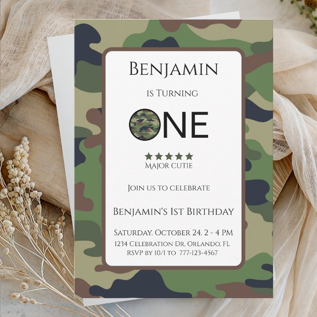 Major Cutie Birthday Invitation Kids Birthday Card (Créateur téléchargé)