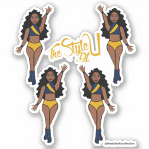 Majorette / Autocollants de danseuse Navy & Jaune