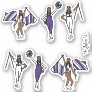 Majorette / Danseur / Stickers Cheval violet