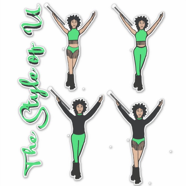 Majorette / Danseuse Changer Rapide Stickers Fring (Devant)