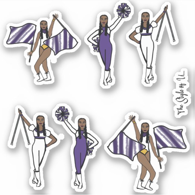 Majorette / Danseuse / Cheval / Stickers Drapeau v (Devant)