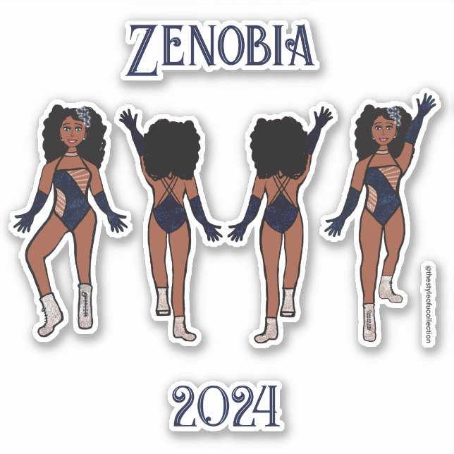 Majorette personnalisée / Stickers danseuse Indigo (Devant)