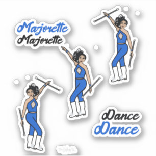 Majorette / Stickers Danseuse Diamant Bleu