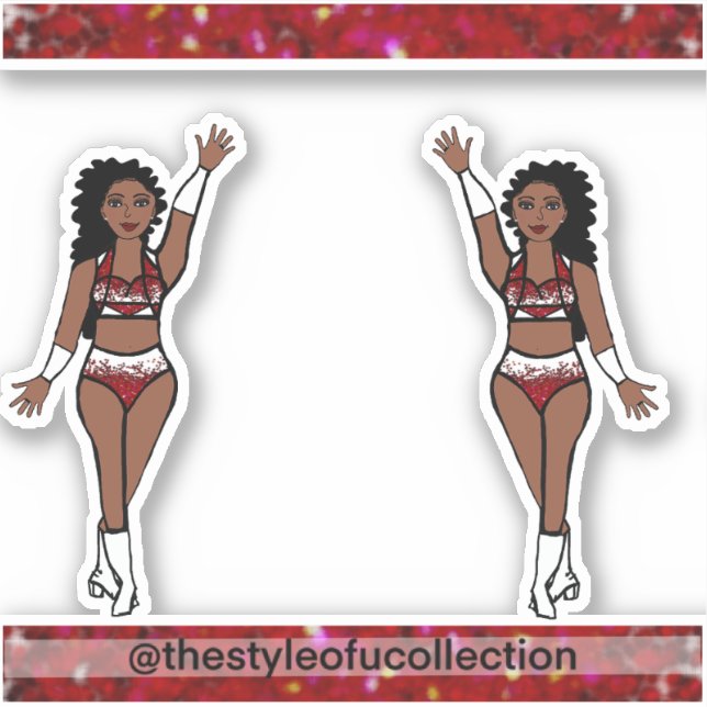 Majorette / Stickers Danseuse Éperche rouge (Devant)