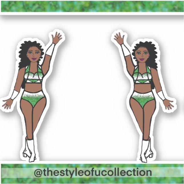 Majorette / Stickers Danseuse Éperche verte (Devant)