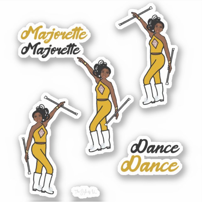 Majorette / Stickers Danseuse Gold Diamant 3 (Devant)