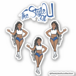 Majorette tressée / Stickers Danseuse Bleu