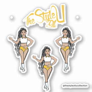 Majorette tressée / Stickers danseuse Jaune