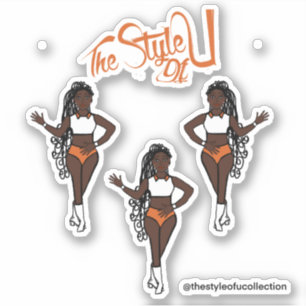 Majorette tressée / Stickers Danseuse Orange