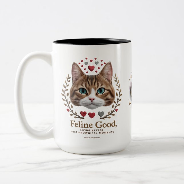 Majorité médicale - Feline Good Cat Mug (15 oz) (Gauche)