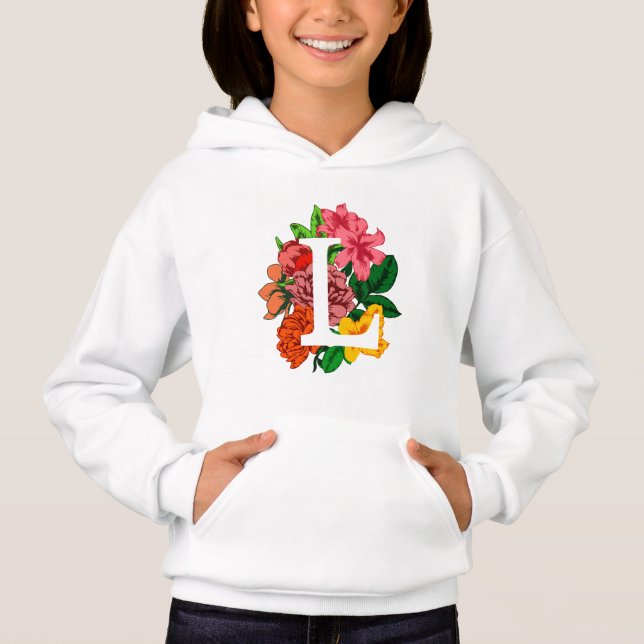 Majuscule L monogramme floral (Devant)