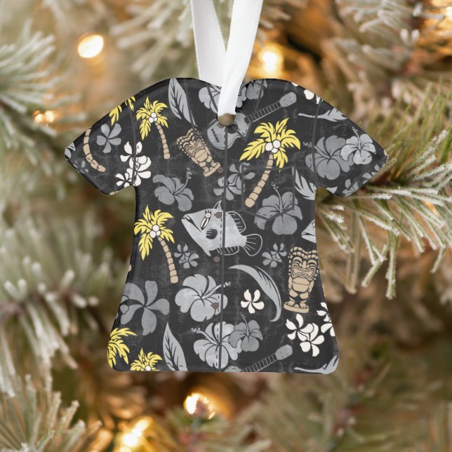 Makapuu Beach Hawaiian Batik Aloha Chemise - Bleu (Arbre)