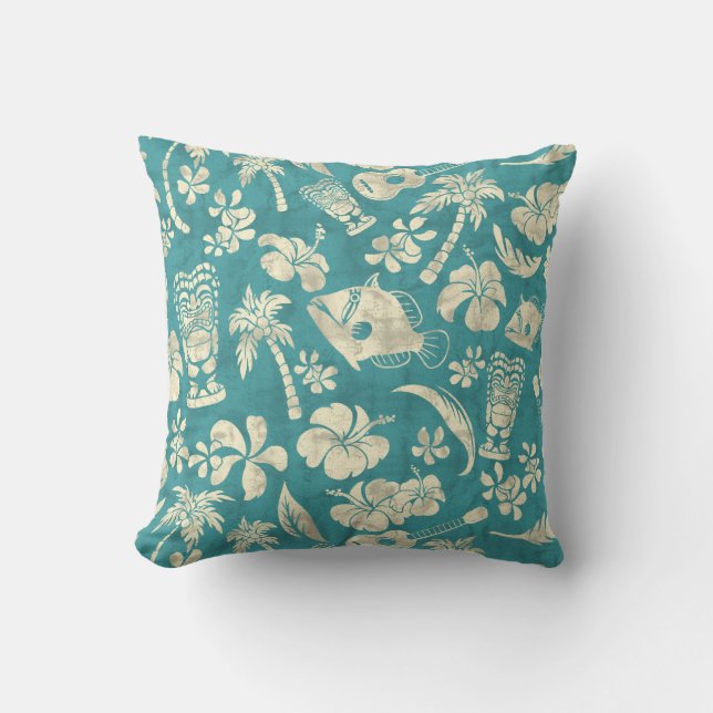 Makapuu Beach Hawaiian Batik Coussins Carrés (Recto)