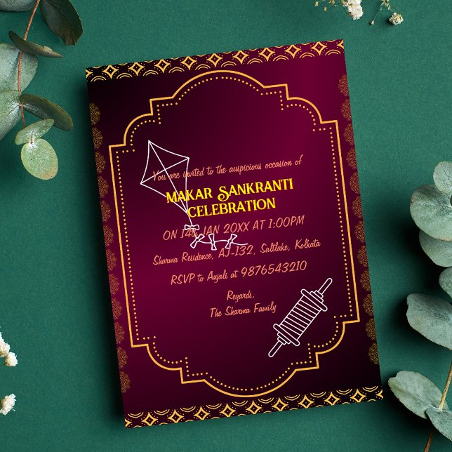Makar Sankranti Fête Invitation (Créateur téléchargé)