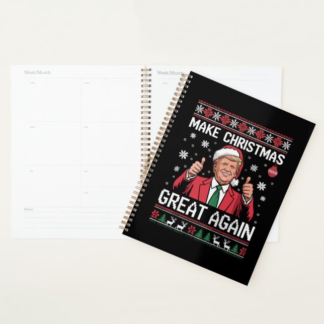 Make Christmas Great Again Trump Pajamas Ugly Xmas (Devant avec enveloppe)