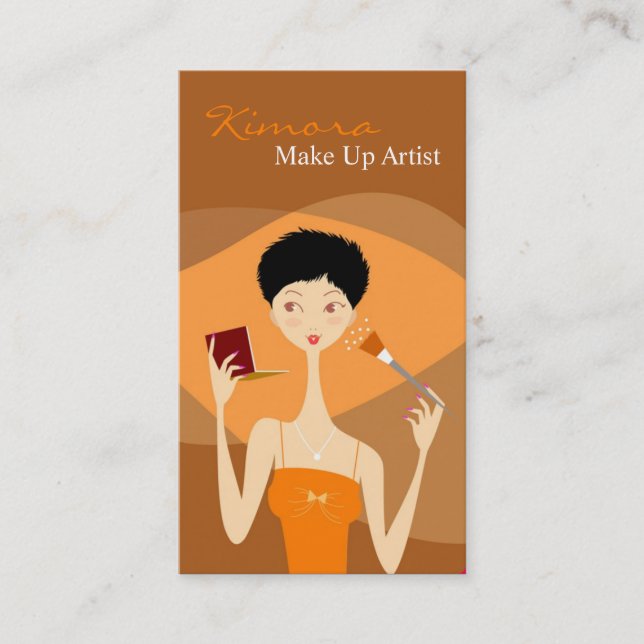 Make Up Artist Vector Shop Girl Carte de visite (Devant)
