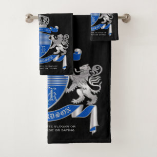 Make Your Own Coat of Arms Blue Silver Lion Emblè